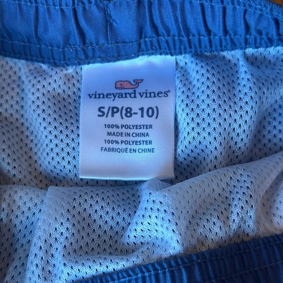 Vineyard Vines Colorblock Swim Trunks - Pink/Sky/Blue - Boy’s Size: Small (8-10) - Picture 4 of 7